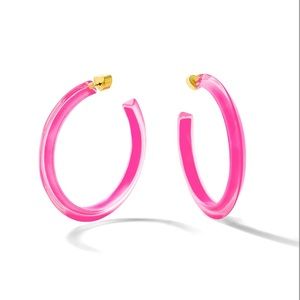 Alison Lou Neon Pink Medium Jelly Hoops